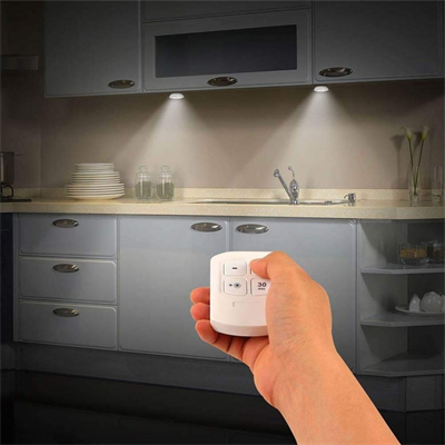 BUFFER® 3lü Uzaktan Kumandalı Pilli Yapışkanlı Kablosuz Led Spot Lambalar