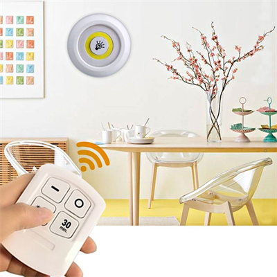 BUFFER® 3lü Uzaktan Kumandalı Pilli Yapışkanlı Kablosuz Led Spot Lambalar
