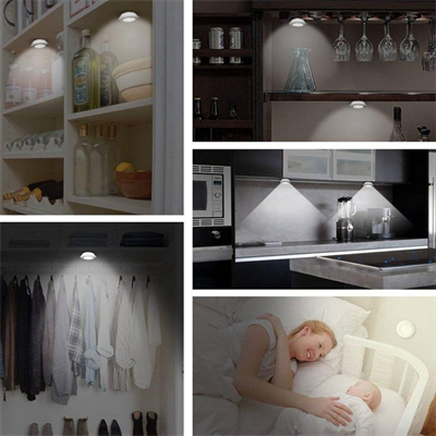 BUFFER® 3lü Uzaktan Kumandalı Pilli Yapışkanlı Kablosuz Led Spot Lambalar