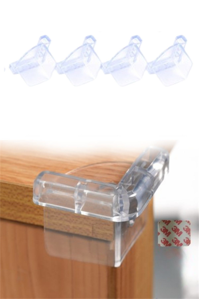 BUFFER® 4 Adet Kendiliğinden 3M Yapışkanlı Yumuşak ve Esnek Yapıda Sehpa,Masa,Dolap Köşe Koruyucu Aparat