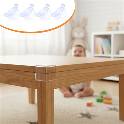 BUFFER® 4 Adet Kendiliğinden 3M Yapışkanlı Yumuşak ve Esnek Yapıda Sehpa,Masa,Dolap Köşe Koruyucu Aparat