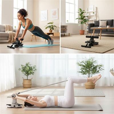 BUFFER® 4 Direnç Bantlı Mekik Çekme Spor Aleti – Karın, Kol ve Tüm Vücut İçin Evde Egzersiz Aleti