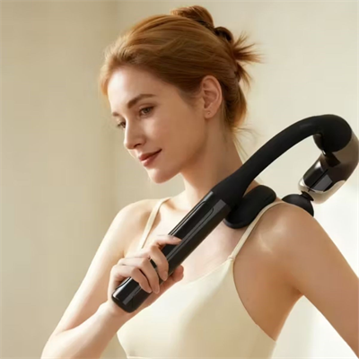 BUFFER® 4 Farklı Başlıklı Uzun Saplı Derin Doku Masaj Tabancası, Boyun, Omuz ve Sırt için Ergonomik Saplı Çoklu Masaj Modlu Taşınabilir Masaj Aleti