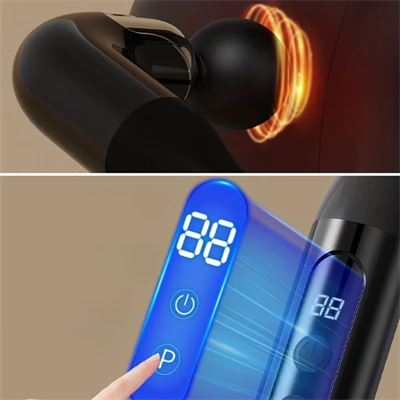 BUFFER® 4 Farklı Başlıklı Uzun Saplı Derin Doku Masaj Tabancası, Boyun, Omuz ve Sırt için Ergonomik Saplı Çoklu Masaj Modlu Taşınabilir Masaj Aleti