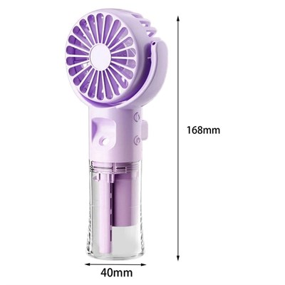 BUFFER® 4 Kademeli Spreyli Şarjlı El Fanı – Boyuna Asılabilir USB Şarjlı Taşınabilir Mini Fan F4