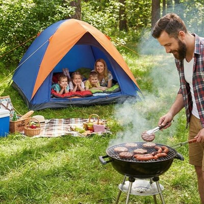 BUFFER® 4 Kişilik Manuel Kurulum Gölgelikli Kamp Çadırı – Aile, Doğa, Piknik ve Outdoor 200x200x135 cm