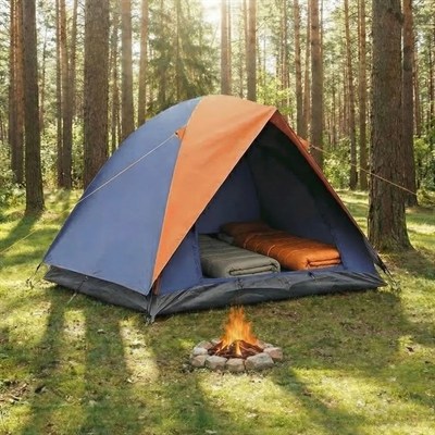 BUFFER® 4 Kişilik Manuel Kurulum Gölgelikli Kamp Çadırı – Aile, Doğa, Piknik ve Outdoor 200x200x135 cm