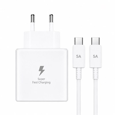 BUFFER® 45W Süper Hızlı Şarj Adaptörü USB-C PD 3.0 PPS Fast Charger + 5A Type-C to Type-C Kablo