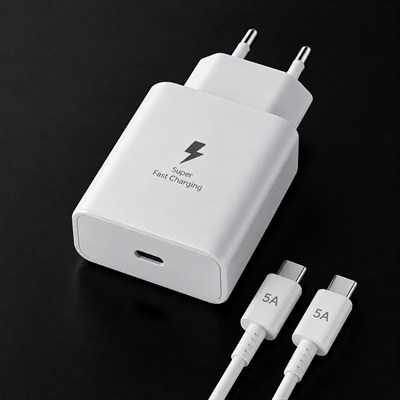 BUFFER® 45W Süper Hızlı Şarj Adaptörü USB-C PD 3.0 PPS Fast Charger + 5A Type-C to Type-C Kablo