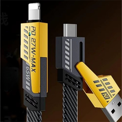BUFFER® 4in1 65W Hızlı Şarj Kablosu – Type-C to USB-A + Type-C to Lightning, 27W PD Destekli Çoklu Şarj Kablo