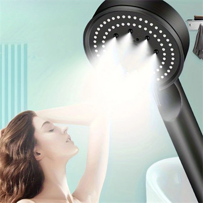 BUFFER® 5 Fonksiyonlu Yüksek Basınçlı Ayarlanabilir Siyah Duş Başlığı