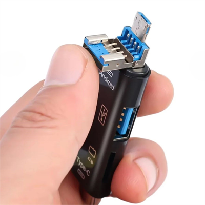 BUFFER® 5 In 1 Çok Fonksiyonlu USB 2.0 Micro Sd Kart Okuyucu - Usb/micro Usb/type-C Çıkışlı, Otg Çevirici
