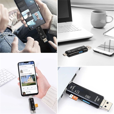 BUFFER® 5 In 1 Çok Fonksiyonlu USB 2.0 Micro Sd Kart Okuyucu - Usb/micro Usb/type-C Çıkışlı, Otg Çevirici