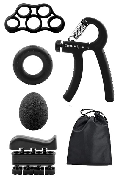 BUFFER® 5 Parça El, Kol ve Parmak Egzersiz Spor Aletleri Seti Fitness Takımı