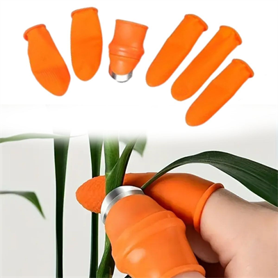 BUFFER® 5 Parça Pratik Parmak Koruyucu 1 Parça Baş Parmak Bıçaklı Eldiven Sebze Meyve Soyucu Kesme Ayıklayıcı Silikon Set