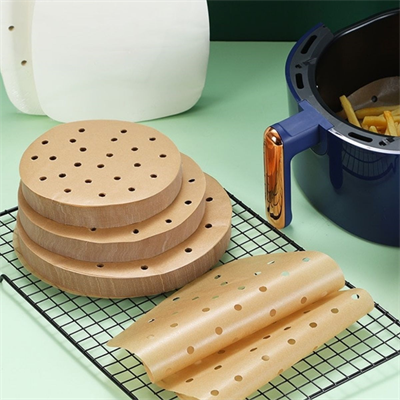 BUFFER® 50 Adet Air Fryer Pişirme Kağıdı Tek Kullanımlık Gıda Pişirme Kağıdı Delikli Yuvarlak Model