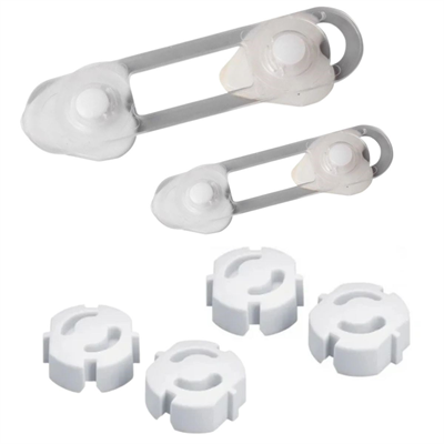 BUFFER® 6 Parça Çocuk Güvenlik 3lü Seti-2 Boy Çekmece,Dolap Kilidi ve 4 Adet Priz İçi Güvenlik Düğmesi