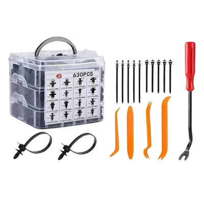 BUFFER® 630 Adet Trim Klips Seti – Oto Panel, Kapı Döşeme, Tampon ve Pervaz İçin Evrensel Raptiye Bağlantı Elemanları