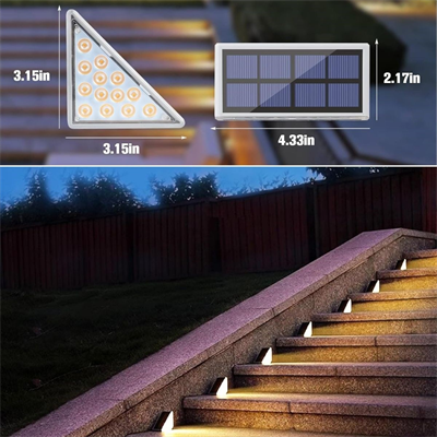 BUFFER® 8 Adet Üçgen  Güneş Enerjisi ile Şarj Olan Dış Mekan Solar Basamak Köşe Lambası