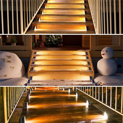 BUFFER® 8 Adet Üçgen  Güneş Enerjisi ile Şarj Olan Dış Mekan Solar Basamak Köşe Lambası