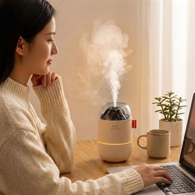BUFFER® Ahşap Odun Ateşi Tasarımlı 280 Ml Ultrasonik Hava Nemlendirici & Aroma Difüzör – Soğuk Buhar Makinesi, Led Işıklı, Ortam Nemlendirici