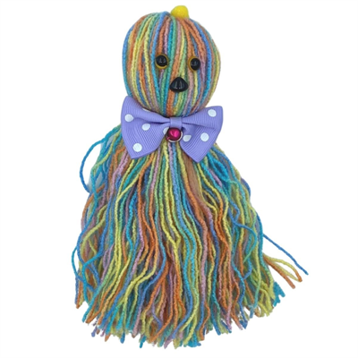 BUFFER® Ahtapot Şekilli Zilli Ve İpli Rengarenk Püsküllü Sevimli KediOyuncağı