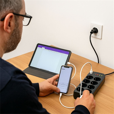 BUFFER® Akım Korumalı Termal Uzatma Kablosu – 8 Priz, 2 USB ve 2 Type-C Girişli, Güçlü Çoklu Priz