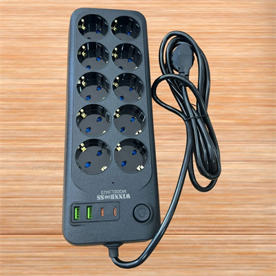 BUFFER® Akım Korumalı Termal Uzatma Kablosu – 10 Priz, 2 USB ve 2 Type-C Girişli, Güçlü Çoklu Priz