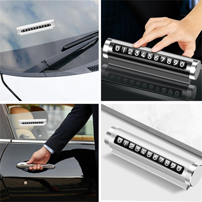 BUFFER® Alüminyum Kasa Gri Renk Çevirmeli Araç Içi Telefon Numaratörü Park Oto Numaratörü