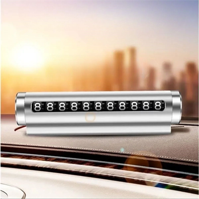 BUFFER® Alüminyum Kasa Gri Renk Çevirmeli Araç Içi Telefon Numaratörü Park Oto Numaratörü