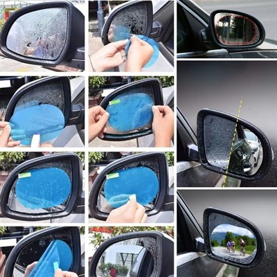 BUFFER® Araç Ayna Yağmur Kaydırıcı ve Cam Buğu Önleyici Film