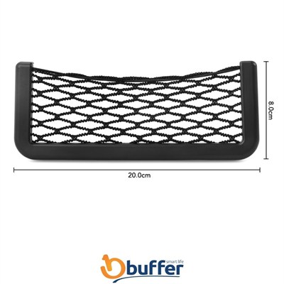 BUFFER® Araç İçi Fileli Pratik Göz Telefon İçin Yapışkanlı Fileli Ceplik