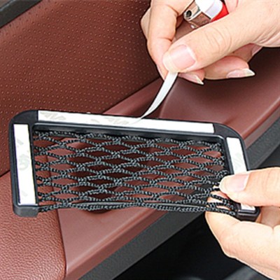 BUFFER® Araç İçi Fileli Pratik Göz Telefon İçin Yapışkanlı Fileli Ceplik