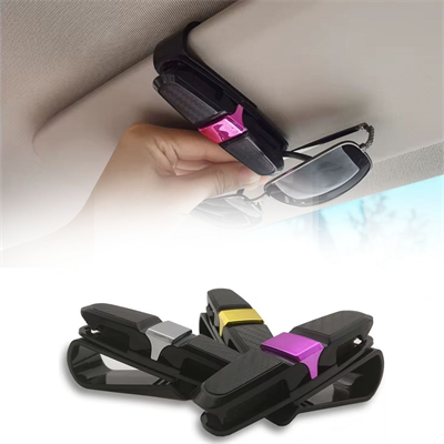 BUFFER® Araç İçi Güneşliğe Takılan 2li Gözlük,Kart,Para Takmalık Aparat