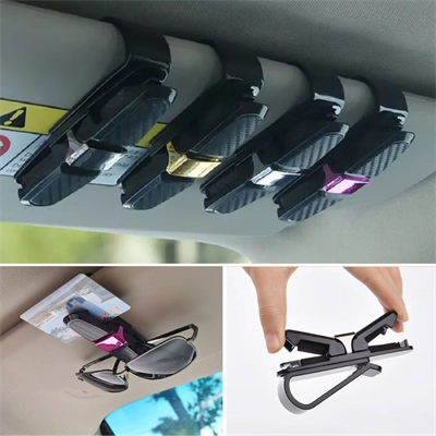 BUFFER® Araç İçi Güneşliğe Takılan 2li Gözlük,Kart,Para Takmalık Aparat