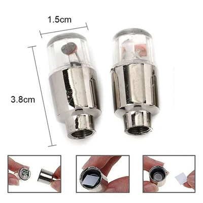 BUFFER® Araç ve Bisiklet İçin 2’li Mavi LED Hava Valfi Işık Kapakları–Gece Parlayan Lastik Lambası Sibop Kapağı