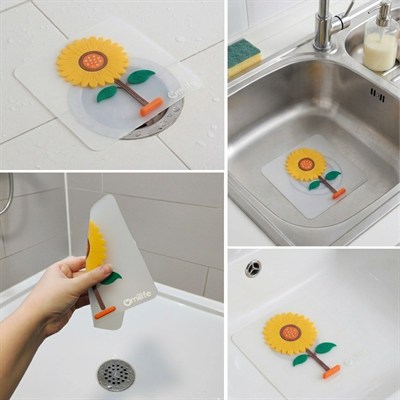 BUFFER® Ayçiçeği Tasarımlı Gider Koku Önleyici – Silikon Lavabo Gider Matı