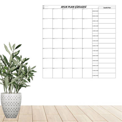 BUFFER® Aylık Planlayıcı Manyetik Duvar Stickerı Takvim Plan Çizelgesi