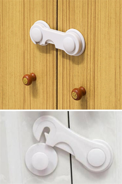 BUFFER® Bebek Çocuk Güvenliği Çekmece ve Dolap İçin Kendiliğinde Yapışkanlı Vidasız Kapak Kilidi