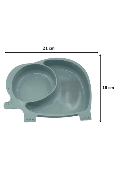 BUFFER® Bebek ve Çocuk için Sevimli Fil Model Desenli Yemek Bebek Mama Kabı Bölmeli Tabak