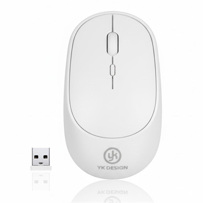 BUFFER® Beyaz Renkli Ergonomik Sessiz Kablosuz Mouse – USB Alıcılı, Ofis ve Oyun İçin Konforlu Bilgisayar Faresi MS6310