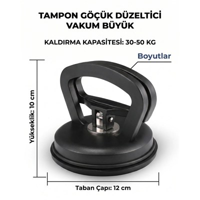 BUFFER® Büyük Boy Vakumlu Göçük Düzeltici ve Cam Taşıma Aparatı – Tampon Kaporta Ezik Düzeltici Pratik Oto Onarım Aleti