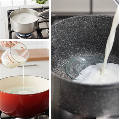 BUFFER® Cam Süt Kaynatma ve Taşma Önleyici Aparat – Süt Taşırmaz Güvenli Kaynatma,Isıya Dayanıklı Cam