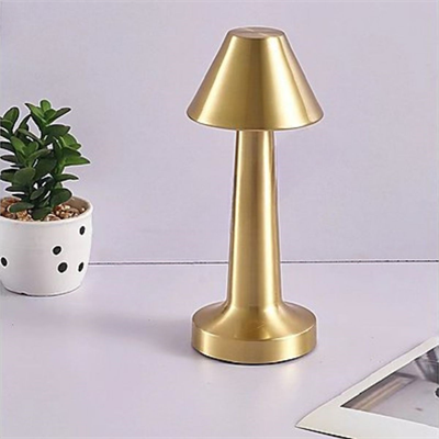 BUFFER® Çatı Model Gold Renk Şarjlı Dokunmatik 3 Renkli LED Masa Lambası