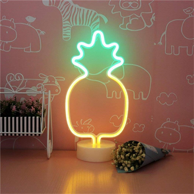 BUFFER® Dekoratif Ananaslı Neon Led Masa Ve Gece Lambası Hediyelik Lamba
