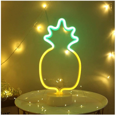 BUFFER® Dekoratif Ananaslı Neon Led Masa Ve Gece Lambası Hediyelik Lamba