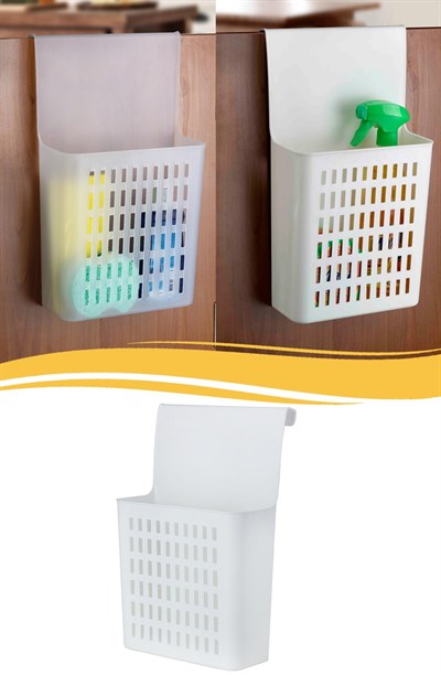 BUFFER® Dolap Kapağına Asılabilir Mutfak Dolap Düzenleyici Plastik Sepet