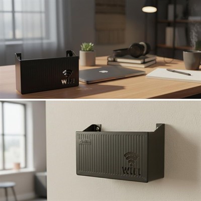 BUFFER® Duvar Tipi Wi-Fi Modem Saklama Kutusu(Siyah) – Kablo Düzenleyici Router Raf Organizer