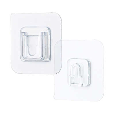 BUFFER® Eşya Sabitleme Askısı 10 Çift Şeffaf Çift Taraflı Yapışkanlı Geçmeli Klips