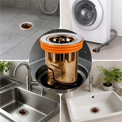 BUFFER® Gider Kokusu ve Böcek Önleyici Gider Kapağı, Duş ve Lavabo İçin Geri Akış Önleyici Plastik Yer Süzgeci Kapağı
